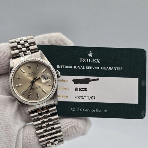 2023 RSC Rolex Datejust Steel Automatic 36mm Silver Dial Jubilee Watch 16220