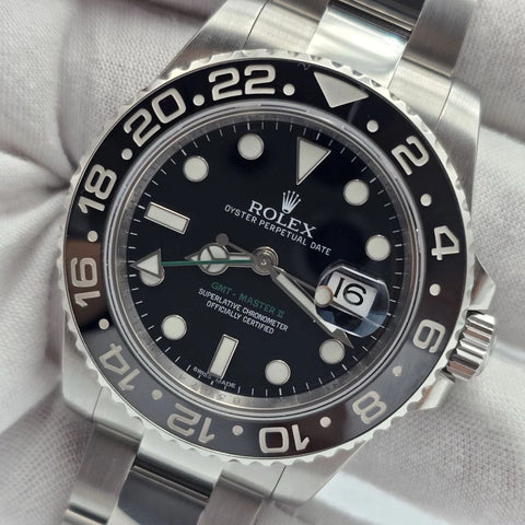 MINT 2010 Rolex GMT Master II 116710LN Steel Ceramic Black 40mm Watch