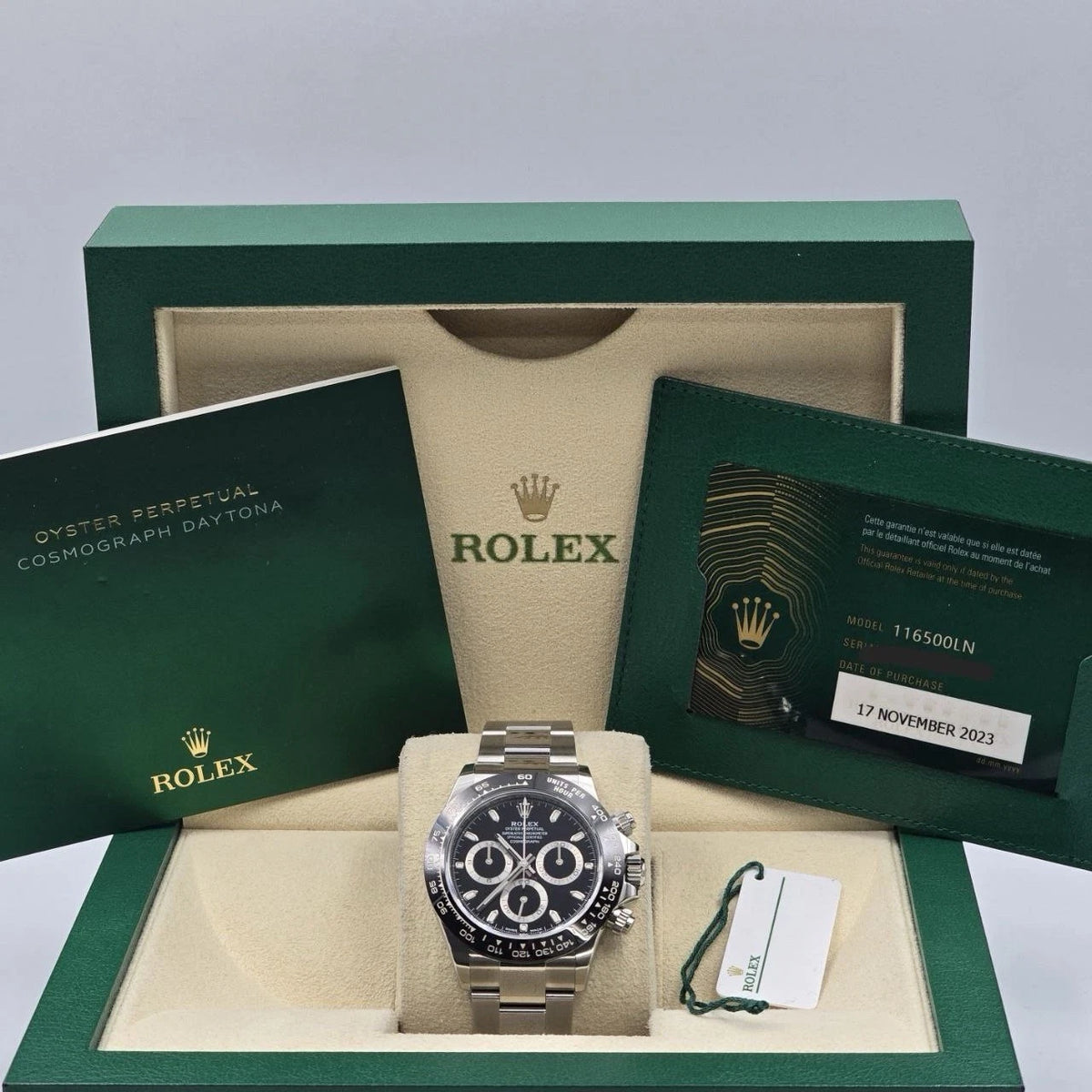 MINT 2023 PAPERS Rolex Daytona 116500LN Black Ceramic 40mm Steel Watch BOX