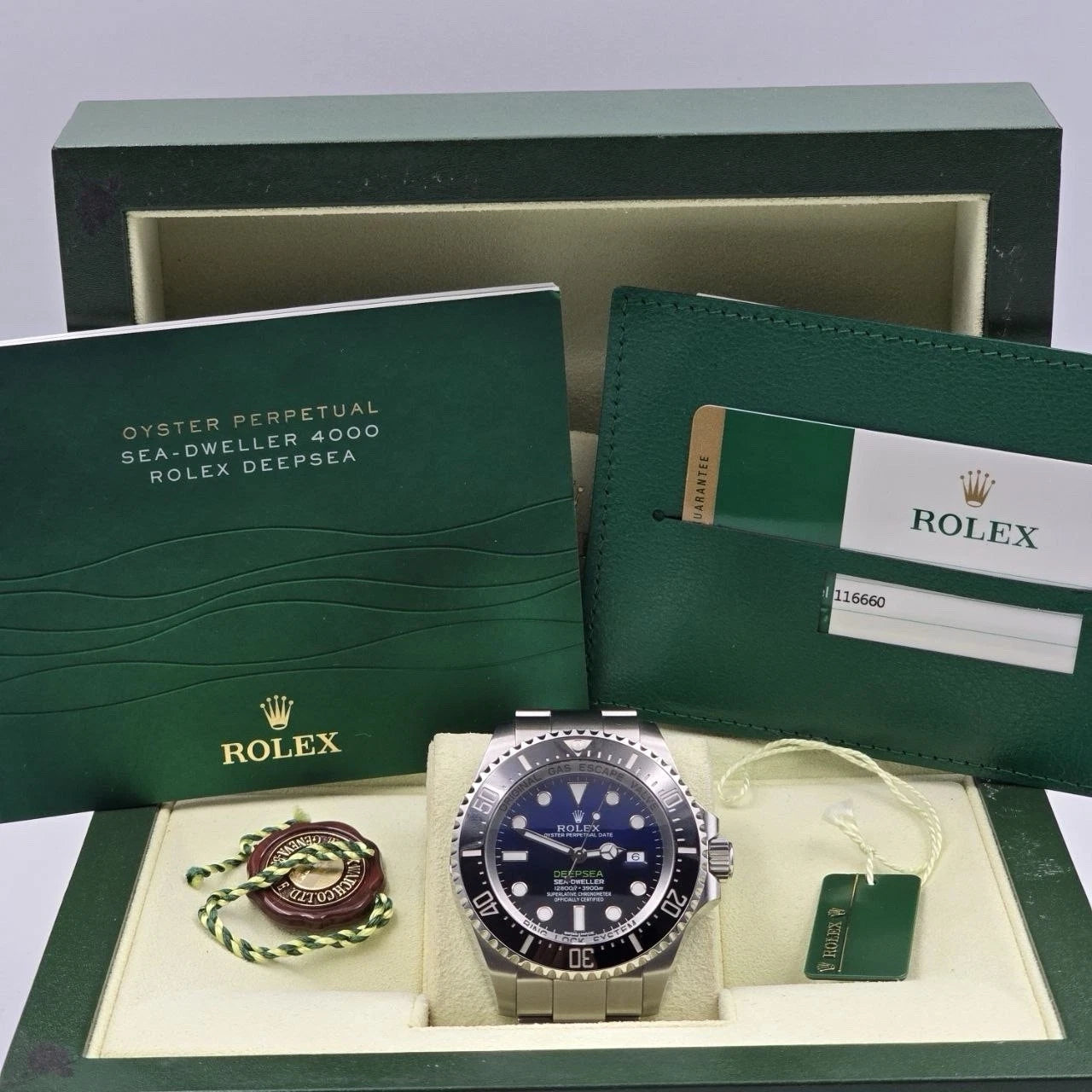 PAPERS 2015 Rolex Sea-Dweller Deepsea James Cameron Blue 116660 44mm Watch BOX
