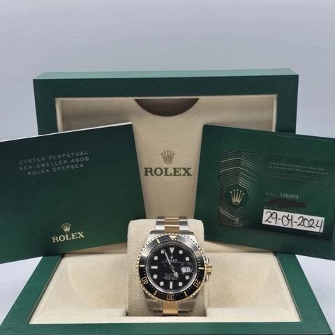 PAPERS 2024 Rolex Sea-Dweller 43mm 126603 Two-Tone Black Dial BOX