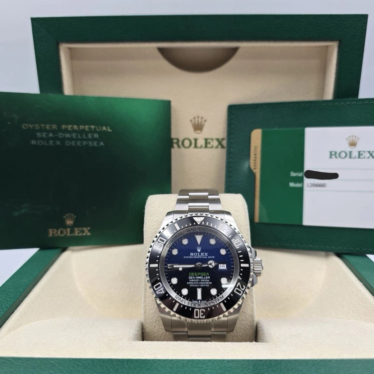PAPERS 2019 Rolex Sea-Dweller Deepsea James Cameron Blue 126660 44mm Watch BOX