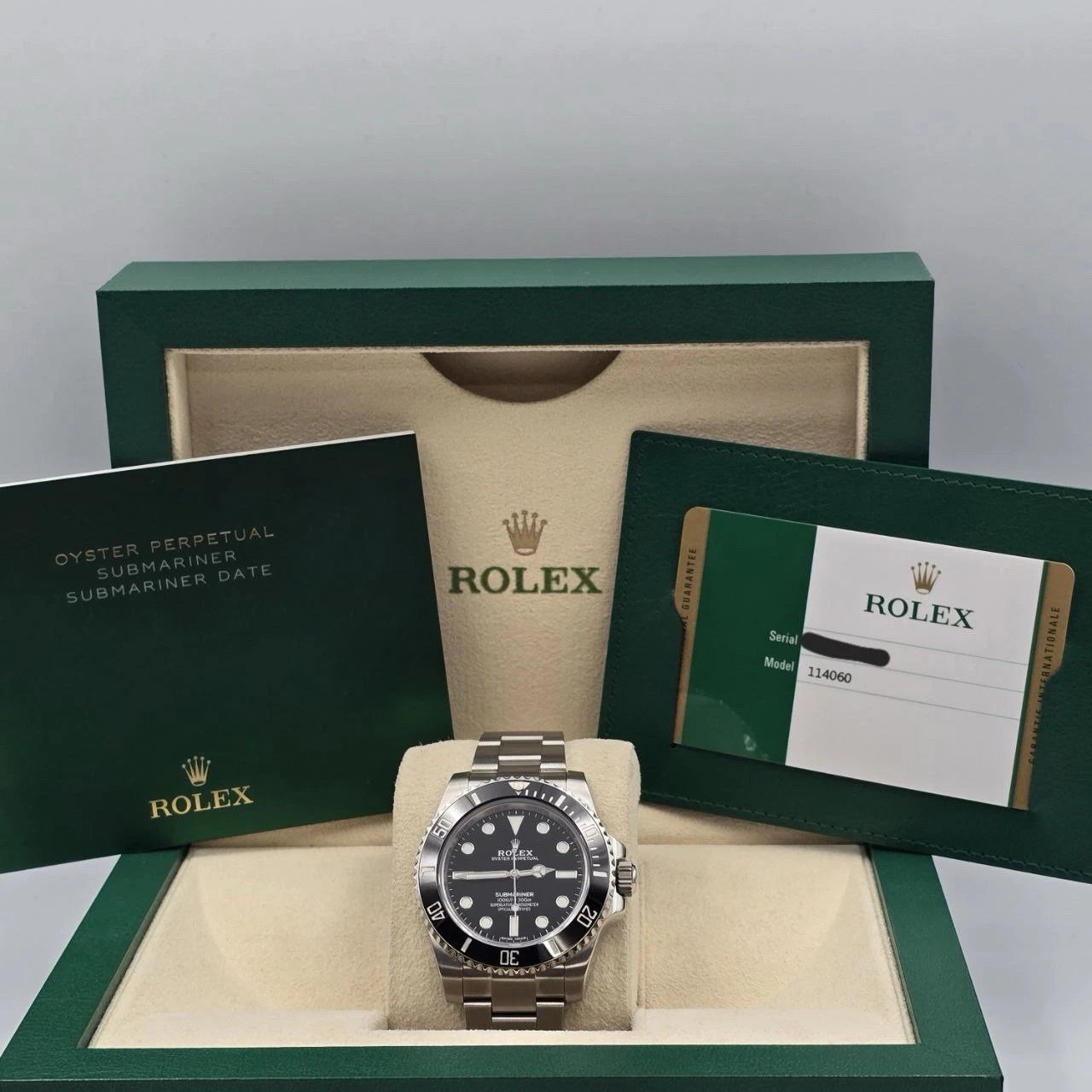 MINT 2019 PAPERS Rolex Submariner No-Date 114060 Black Ceramic 40mm Watch BOX