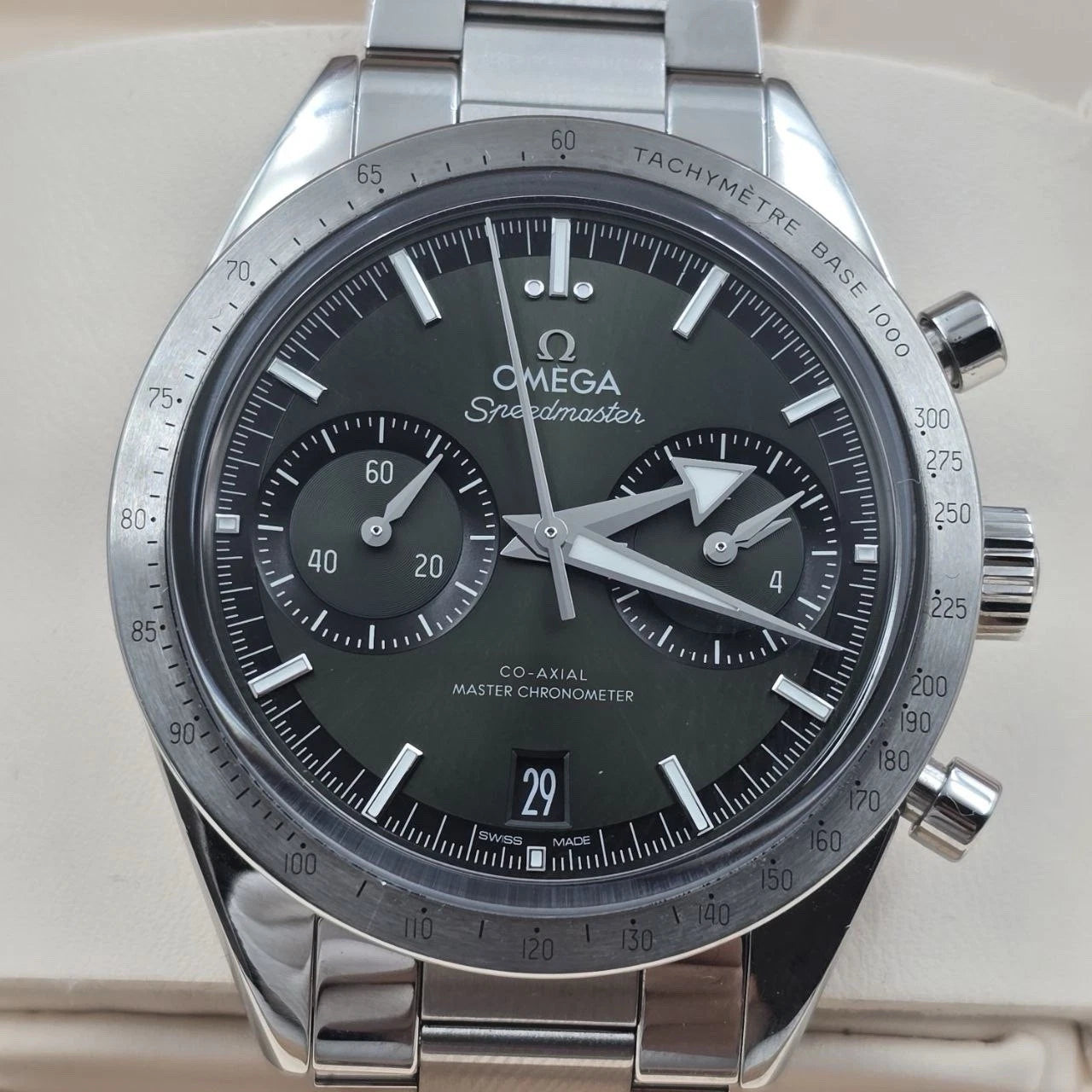 2023 PAPERS Omega Speedmaster '57 Green Dial Chronograph 332.10.41.51.10.001 BOX
