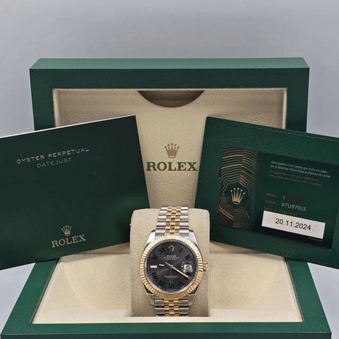 PAPERS 2024 Rolex Datejust 41mm Two Tone Wimbledon Dial Jubilee 126333 BOX