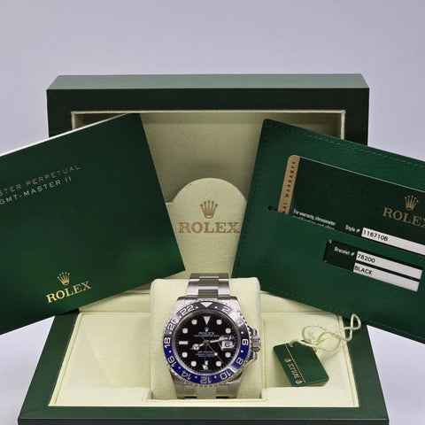 2014 PAPERS Rolex GMT Master II 116710BLNR Steel Ceramic Batman Watch BOX