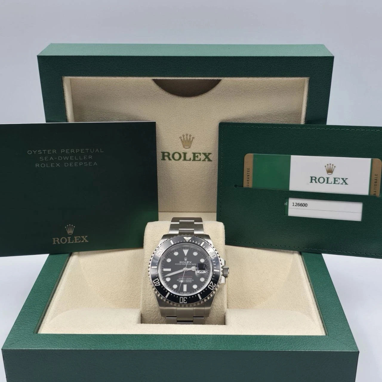 2019 MINT PAPERS Rolex Sea-Dweller Black Red Letters 43mm MK2 126600 BOX