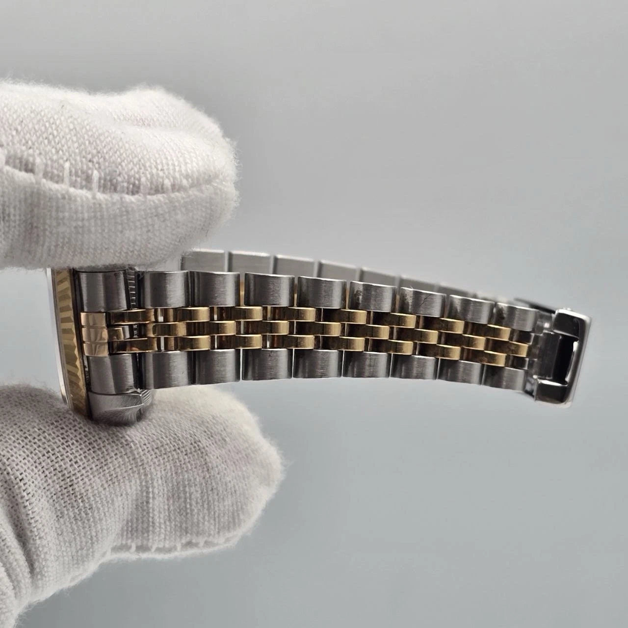 Rolex Lady Datejust 26mm Yellow Gold Steel Factory Rhodium Diamond Dial 69173
