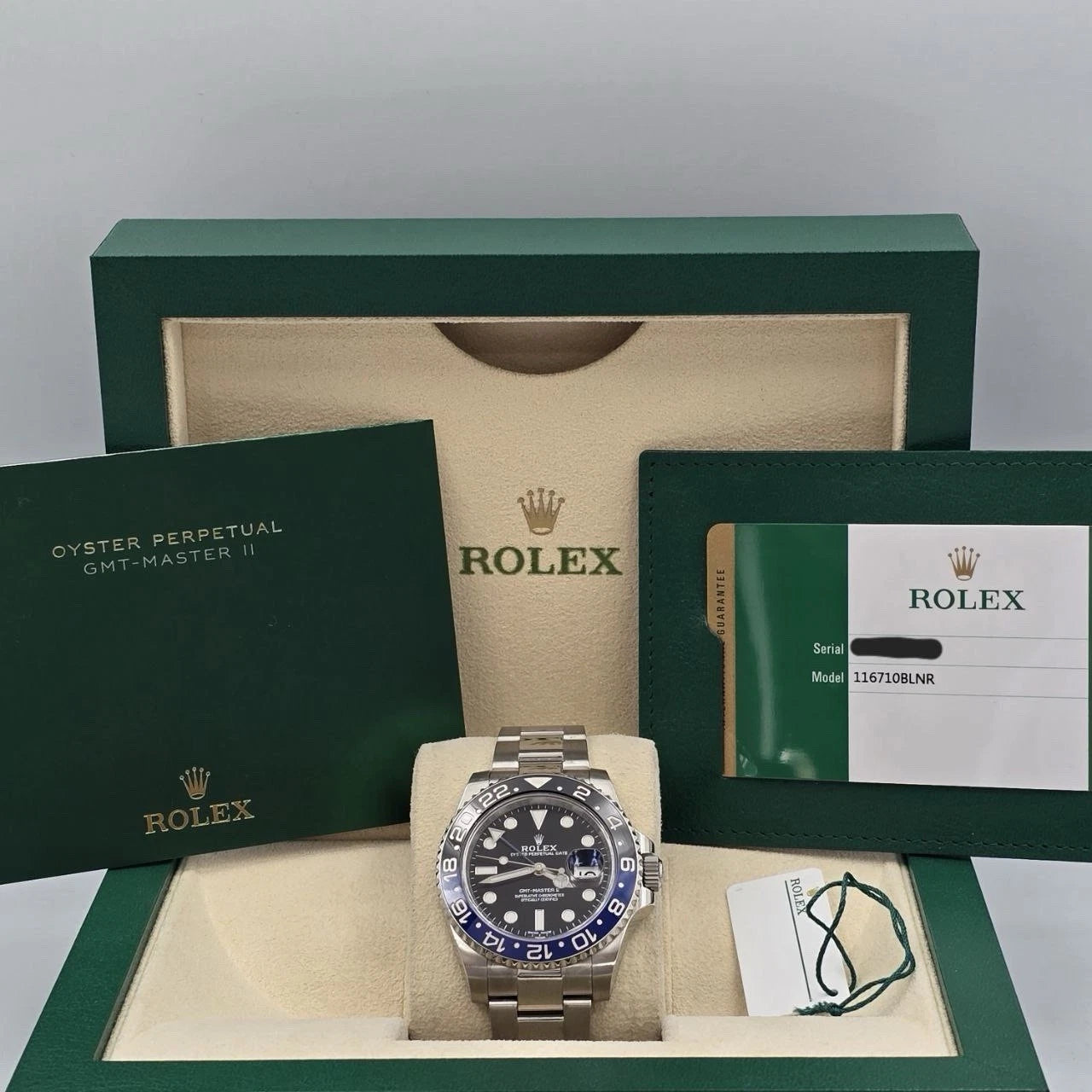 MINT 2019 PAPERS Rolex GMT Master II 116710BLNR Steel Ceramic Batman Watch BOX