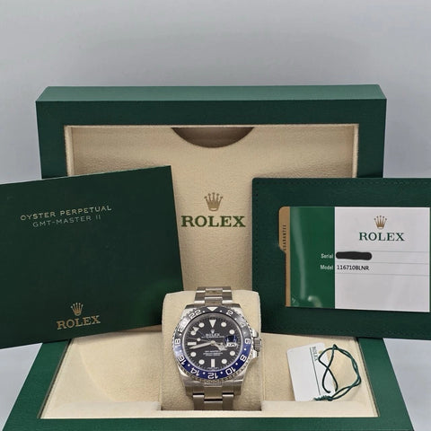 MINT 2019 PAPERS Rolex GMT Master II 116710BLNR Steel Ceramic Batman Watch BOX