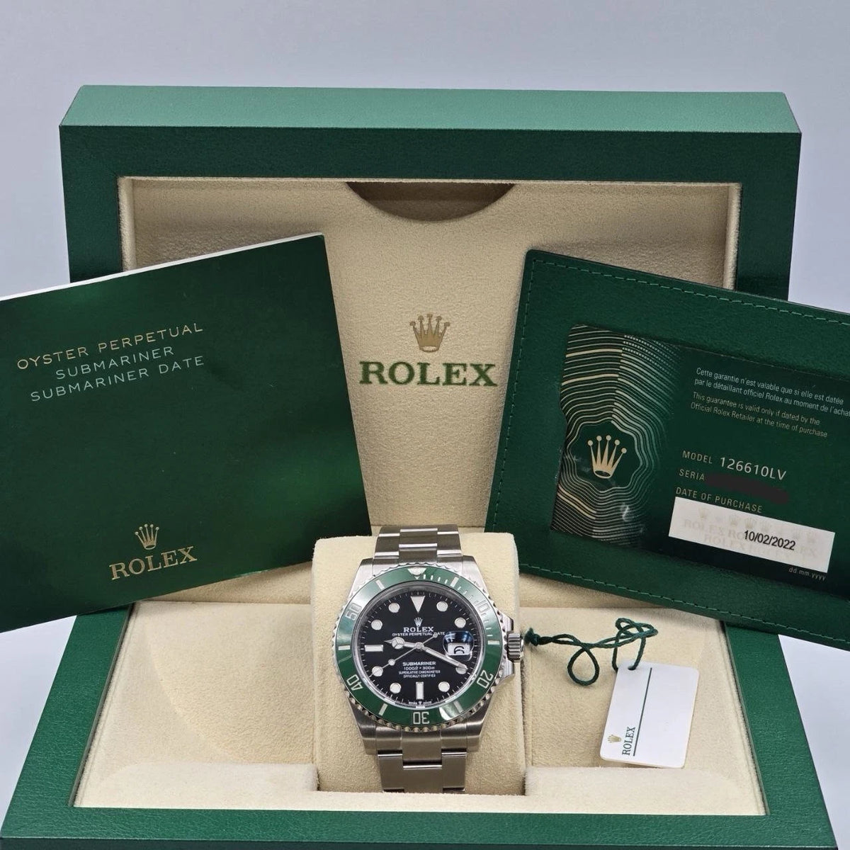 2022 PAPERS Rolex Submariner Date Starbucks MK1 Green Bezel 41mm 126610LV BOX