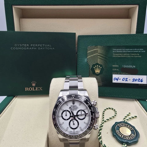 NEW 2026 STICKERED Rolex Cosmograph Daytona 40mm 126500LN Steel White Panda Dial