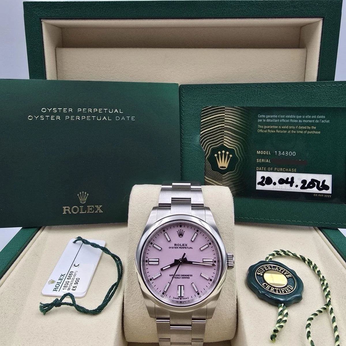 NEW 2026 Rolex Oyster Perpetual Stainless Steel 41mm Candy Pink Dial 134300
