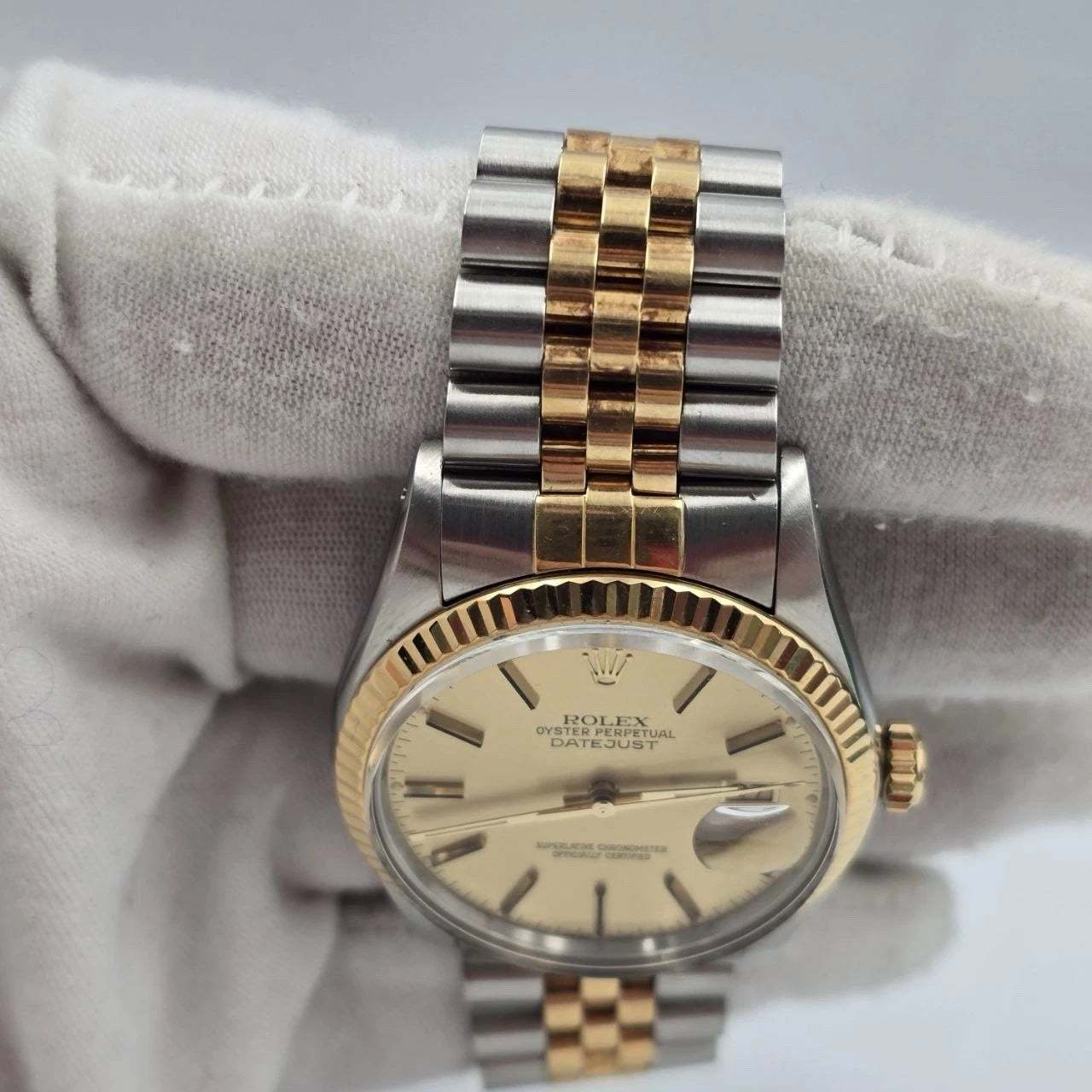 2025 RSC Rolex Datejust Champagne Two-Tone Yellow Gold Jubilee 16013 36mm Watch