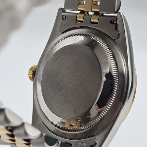 PAPERS Rolex Datejust 36mm Blue Vignette Diamond Dial 18K Gold Jubilee 16233