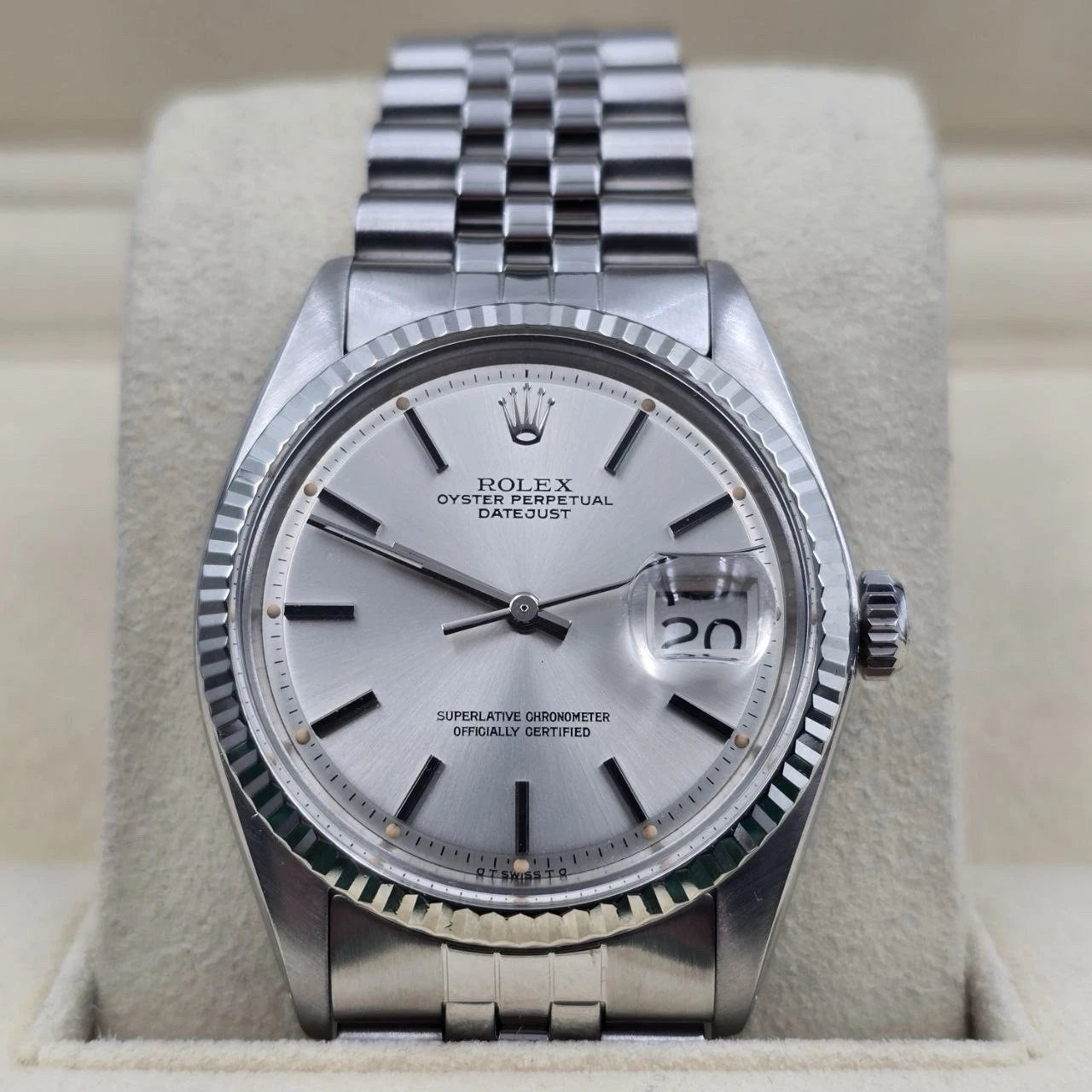 Rolex Datejust 1601 Stainless Steel Silver Stick Dial Jubilee 36mm Watch