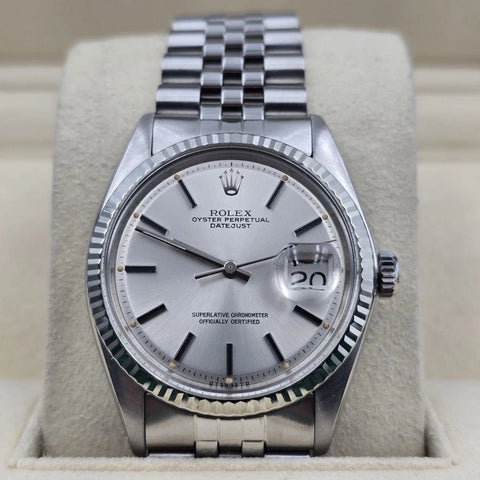 Rolex Datejust 1601 Stainless Steel Silver Stick Dial Jubilee 36mm Watch