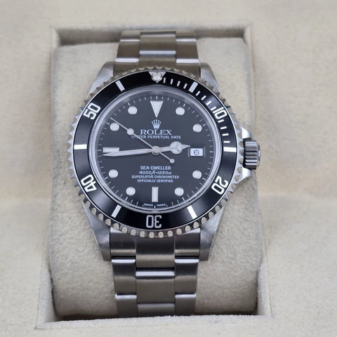 PAPERS Rolex Sea-Dweller 16600 Stainless Steel Black Dial 40MM Watch