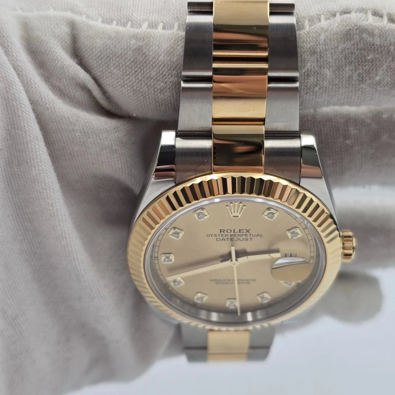 2020 PAPERS Rolex Datejust 41mm Champagne Diamond Dial Oyster 126333 BOX