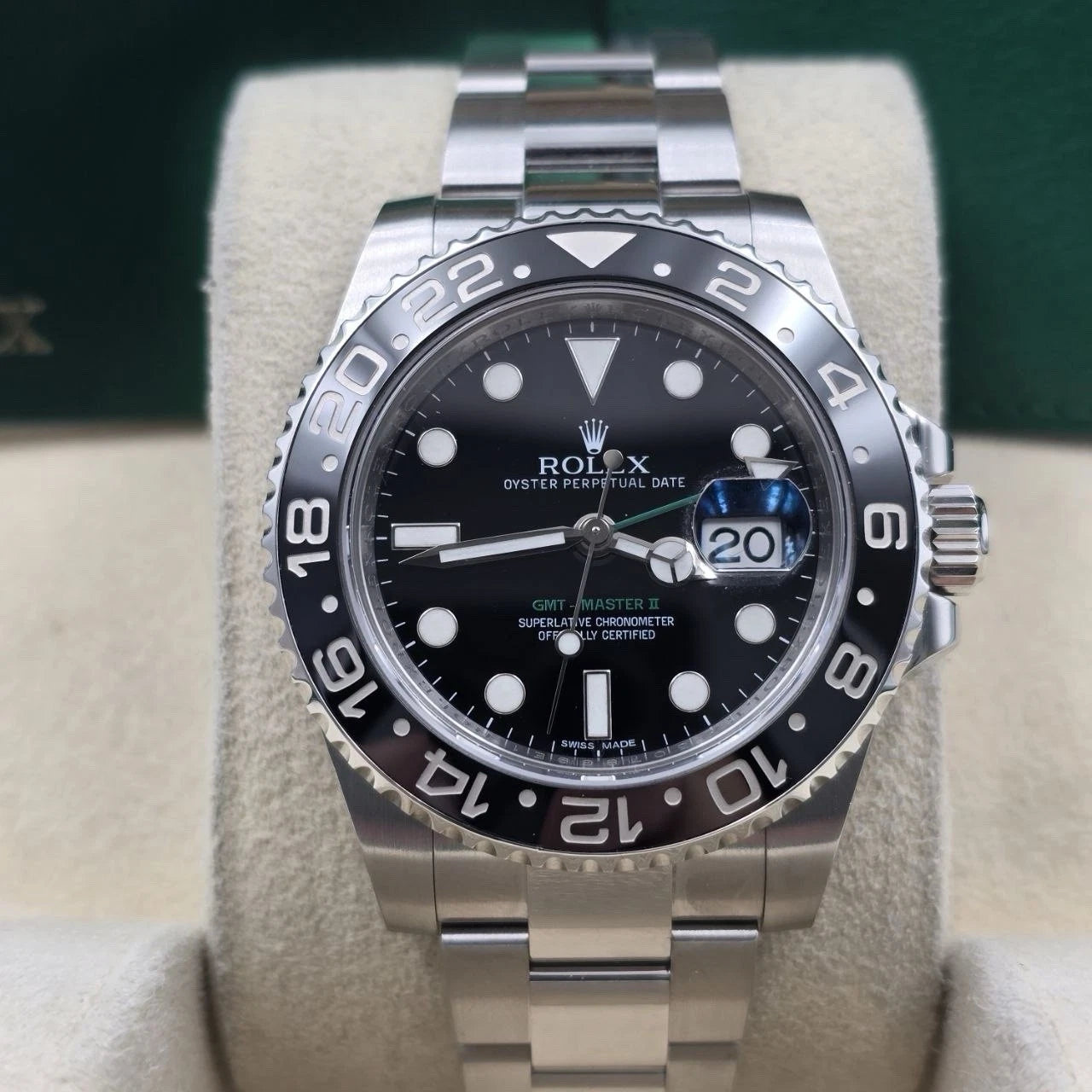 2013 PAPERS Rolex GMT Master II 116710LN Steel Ceramic "Green Arrow" 40mm BOX