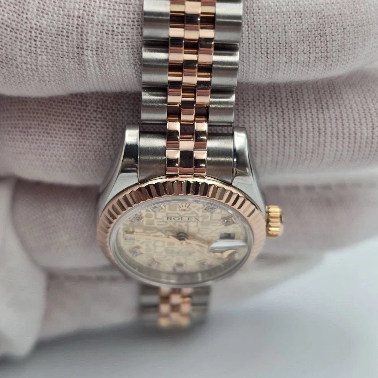 PAPERS 2006 Rolex Lady-Datejust 179171 18K Rose Gold Pink Computer Diamond Dial