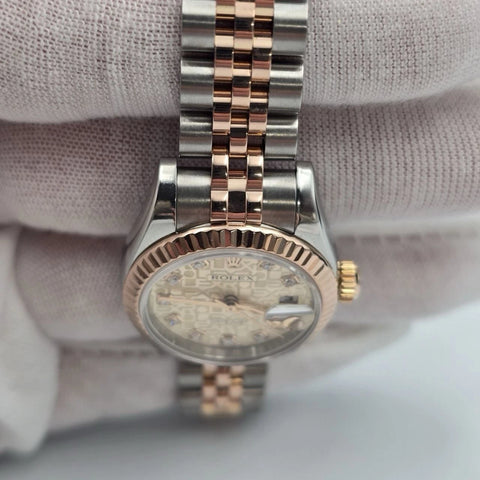 PAPERS 2006 Rolex Lady-Datejust 179171 18K Rose Gold Pink Computer Diamond Dial