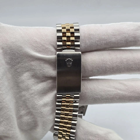 Rolex Datejust 36mm Blue Vignette Diamond Dial Two Tone 18K Gold Jubilee 16233