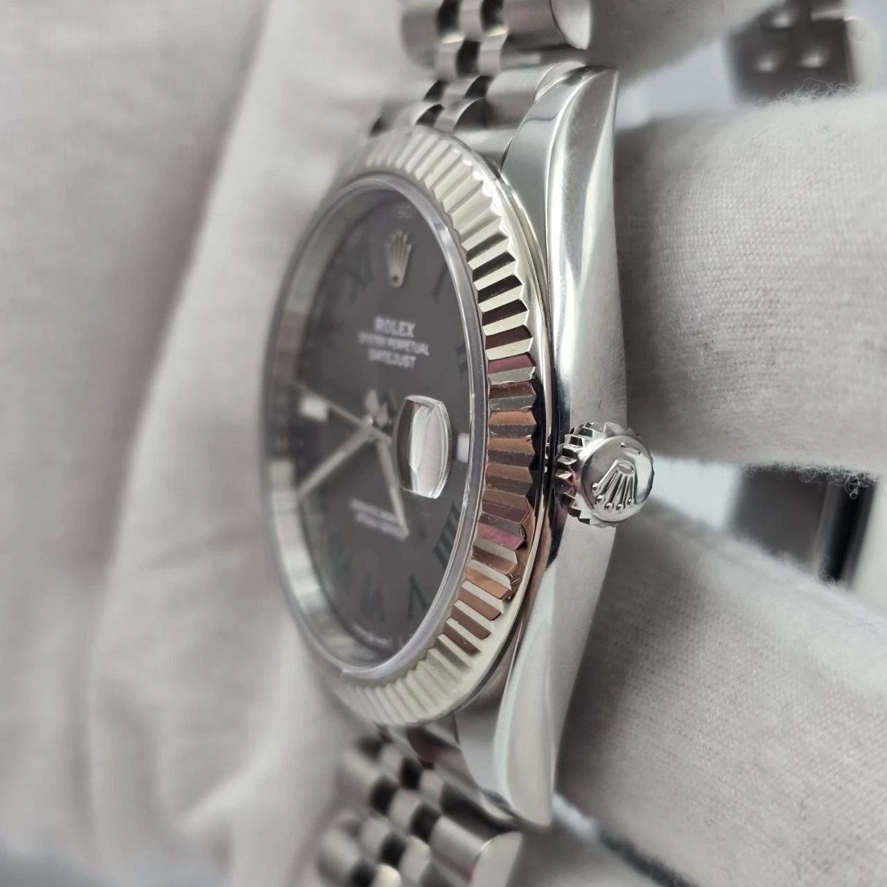 2018 PAPERS Rolex Datejust 41mm Steel Jubilee Gray Wimbledon Dial 126334 BOX