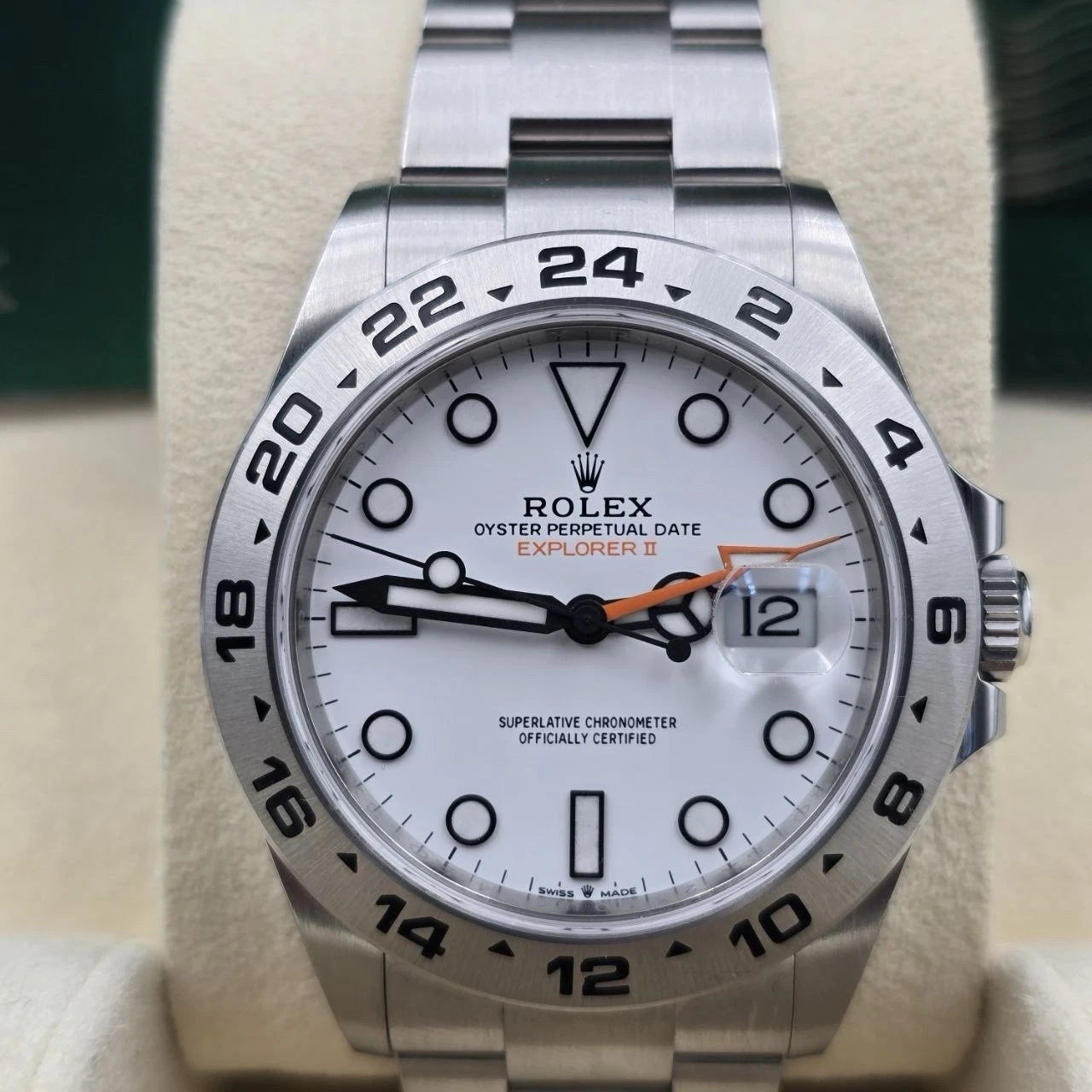 2022 PAPERS Rolex Explorer II 42mm 226570 Stainless Steel Polar White Dial BOX