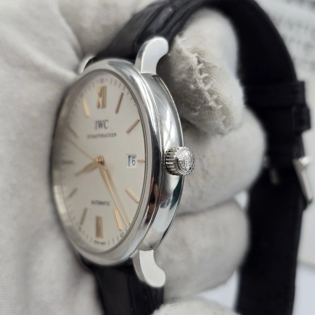 2016 PAPERS IWC Portofino Automatic 40mm IW356517 Stainless Steel White Dial
