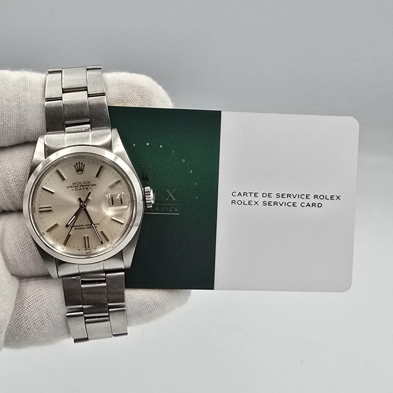 2025 RSC Rolex Oyster Perpetual Date Silver Dial Stainless Steel 1500 34mm Watch