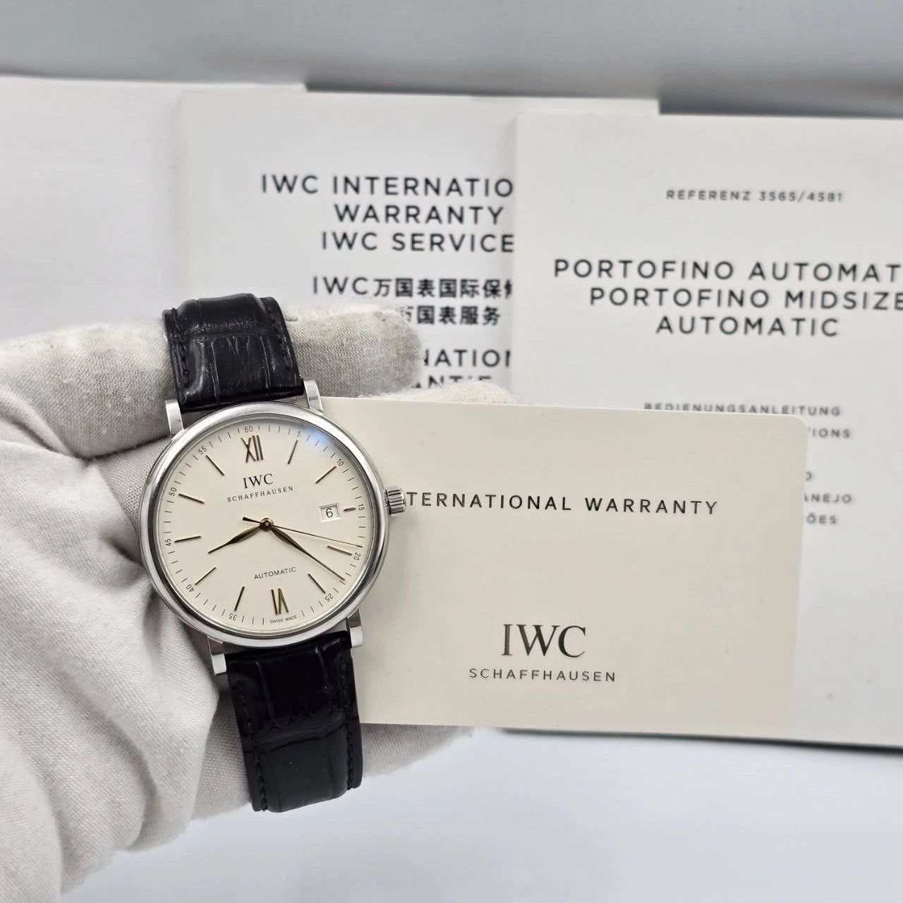 2016 PAPERS IWC Portofino Automatic 40mm IW356517 Stainless Steel White Dial