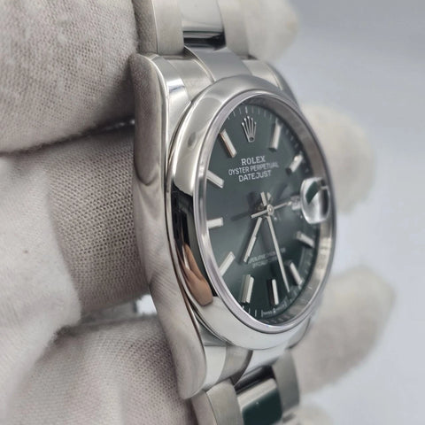 2025 PAPERS Rolex Datejust Green Dial Stainless Steel Oyster 36mm 126200 BOX