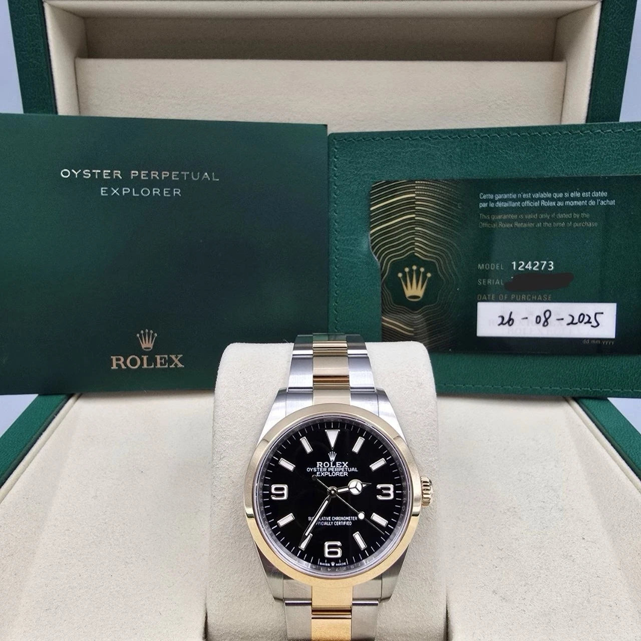 NEW 2025 Rolex Explorer 124273 Two Tone Gold Steel Black Dial Oyster 36mm UNWORN