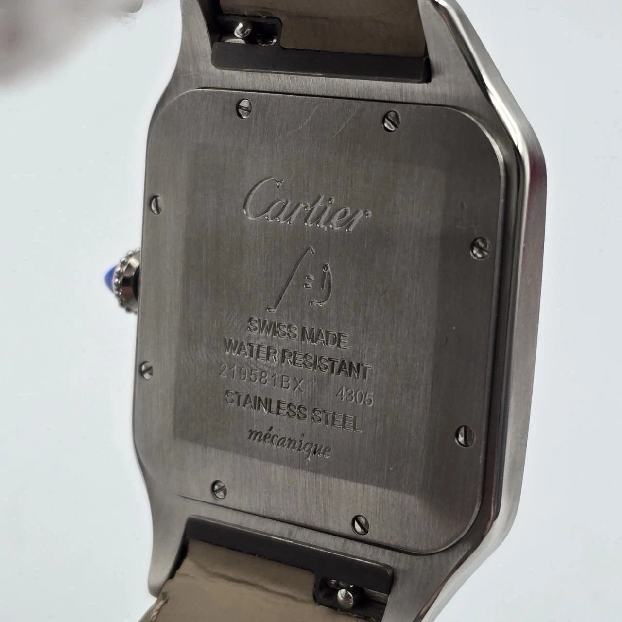 PAPERS Cartier Santos Dumont XL Silver Dial Manual Wind Watch WSSA0032 BOX