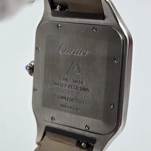 PAPERS Cartier Santos Dumont XL Silver Dial Manual Wind Watch WSSA0032 BOX