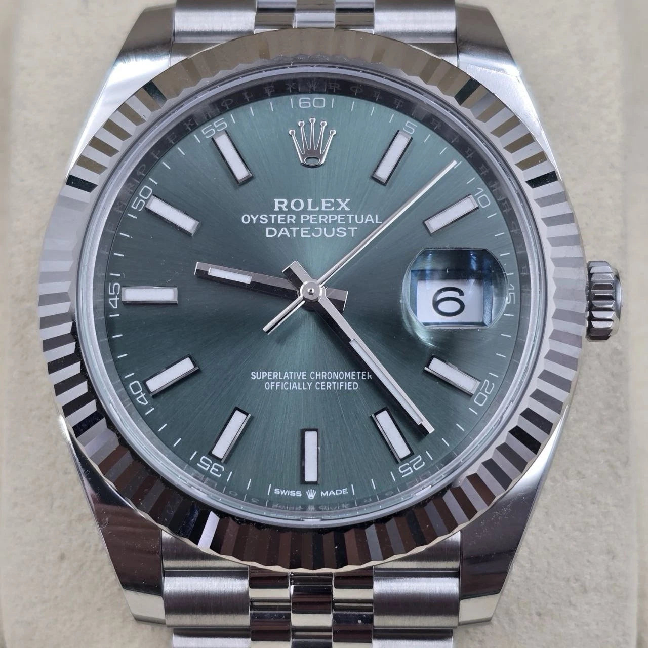 NEW 2025 Datejust 41mm 126334 Mint Green Jubilee Fluted Bezel UNWORN