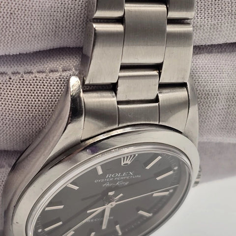 2007 Rolex Air King 14000M Automatic Watch Stainless Black Dial 34MM