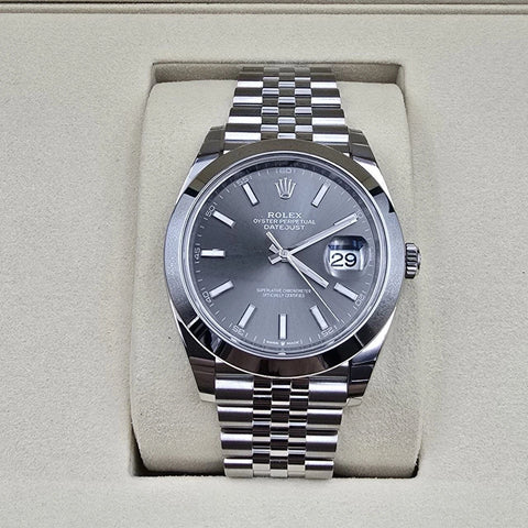 NEW 2025 Rolex Datejust 41mm Smooth Rhodium Dial Jubilee Bracelet 126300 UNWORN