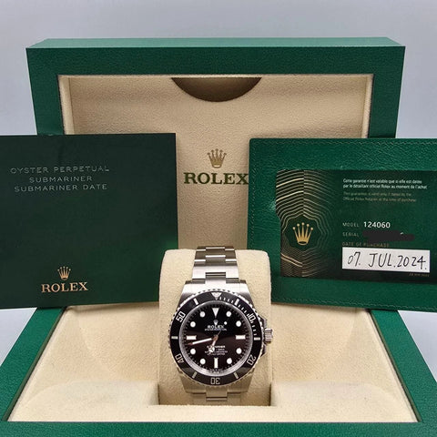 PAPERS 2024 MINT Rolex Submariner No Date Ceramic Steel 41mm 124060 BOX