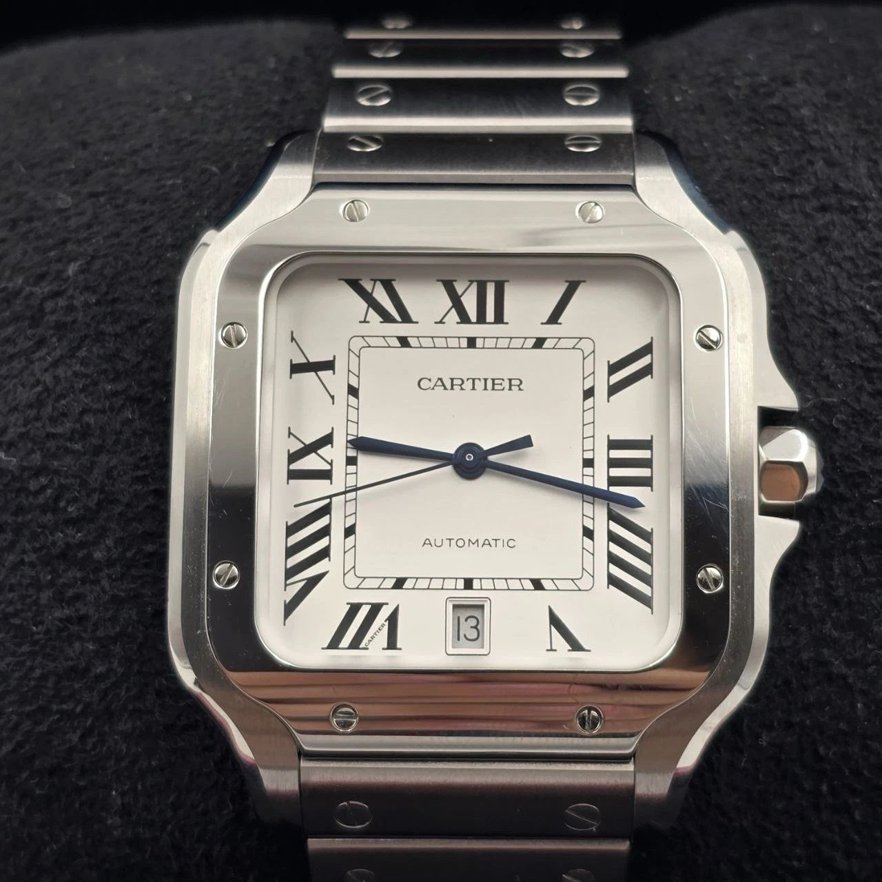 NEW Cartier Santos de Cartier Stainless Steel White Dial WSSA0018 UNWORN