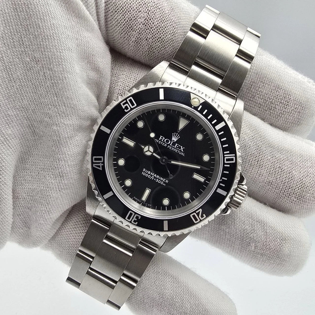PAPERS MINT Rolex Submariner No-Date BLACK Steel Oyster 40mm Watch 14060