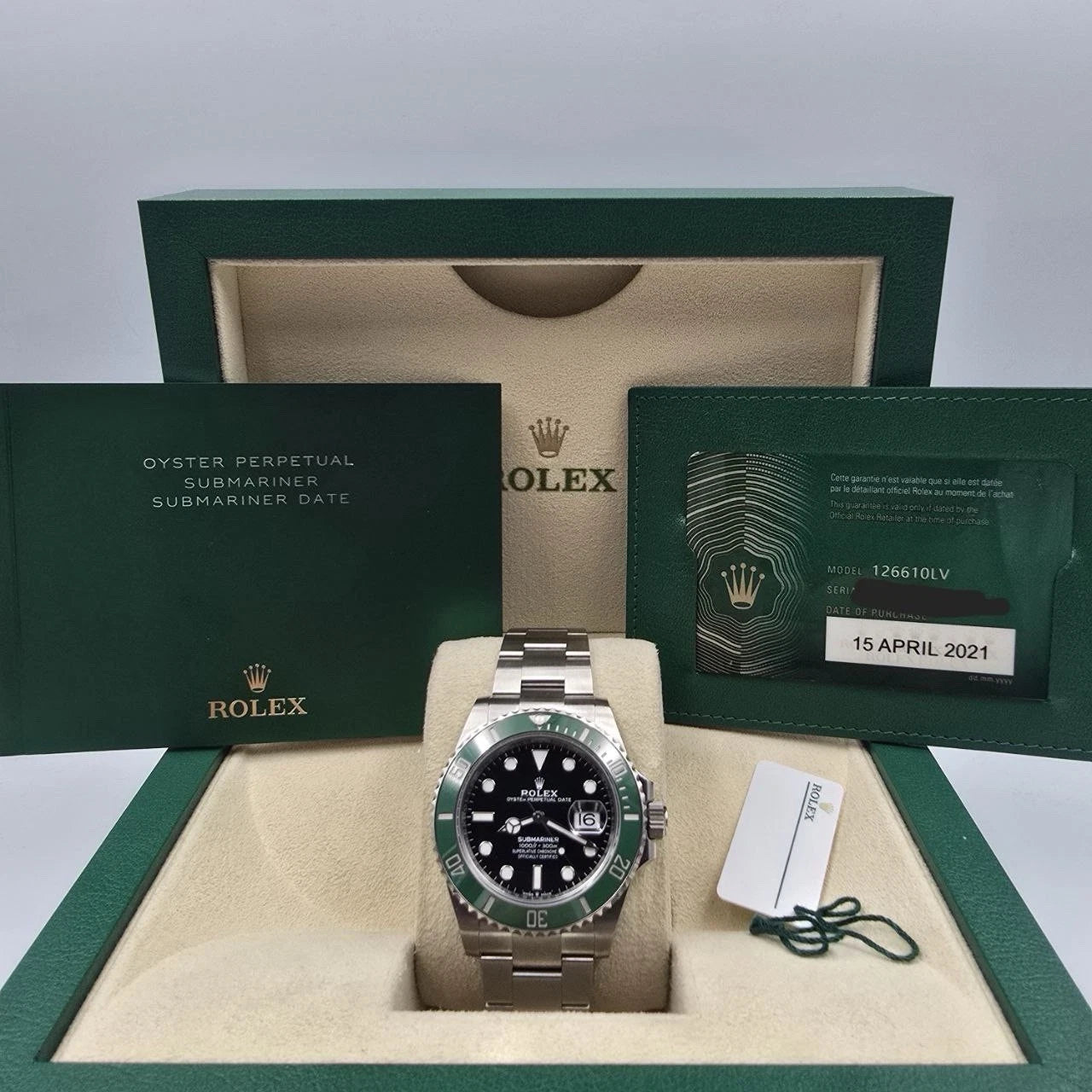 MINT 2021 PAPERS Rolex Submariner Date Starbucks Green Bezel 41mm 126610LV BOX