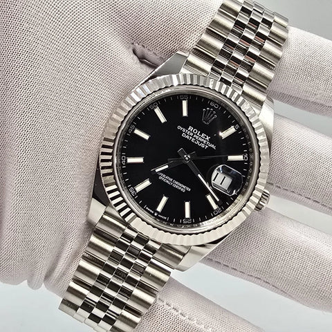 NEW 2025 Rolex Datejust 41mm 126334 Black Jubilee Fluted Bezel UNWORN