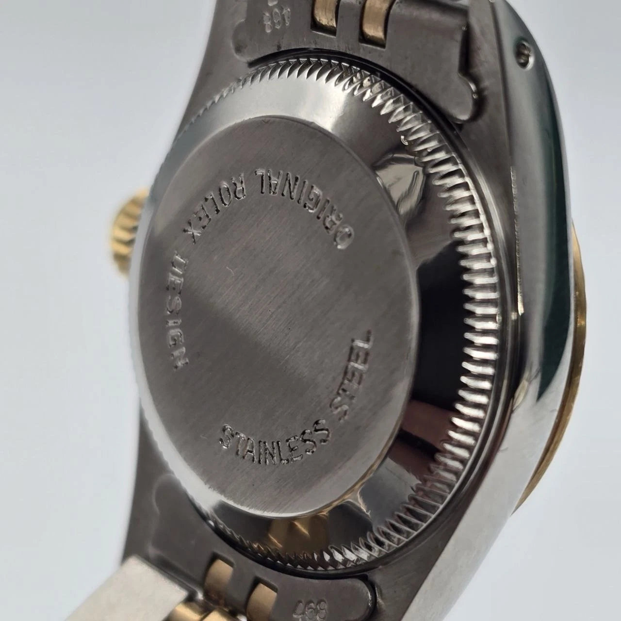 Rolex Oyster Perpetual 24mm Factory SILVER Dial TT Gold Steel Jubilee 67193