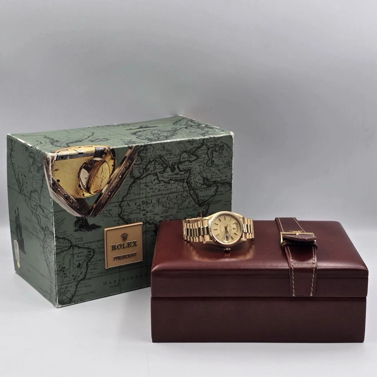 MINT PAPERS Rolex Day-Date 18038 President 18k Gold Champagne 36mm BOX + RSC