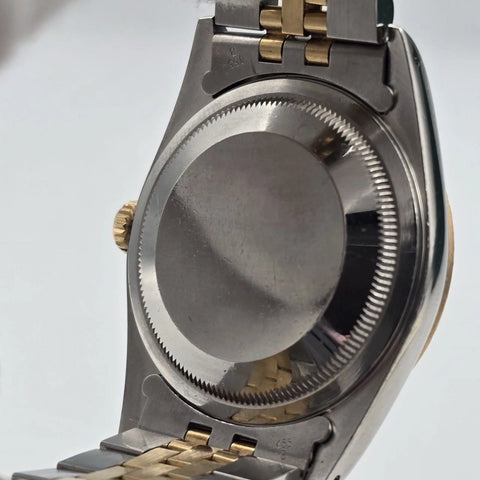 PAPERS Rolex Datejust 36mm FACTORY BLACK Dial 18K Yellow Gold Jubilee 16233
