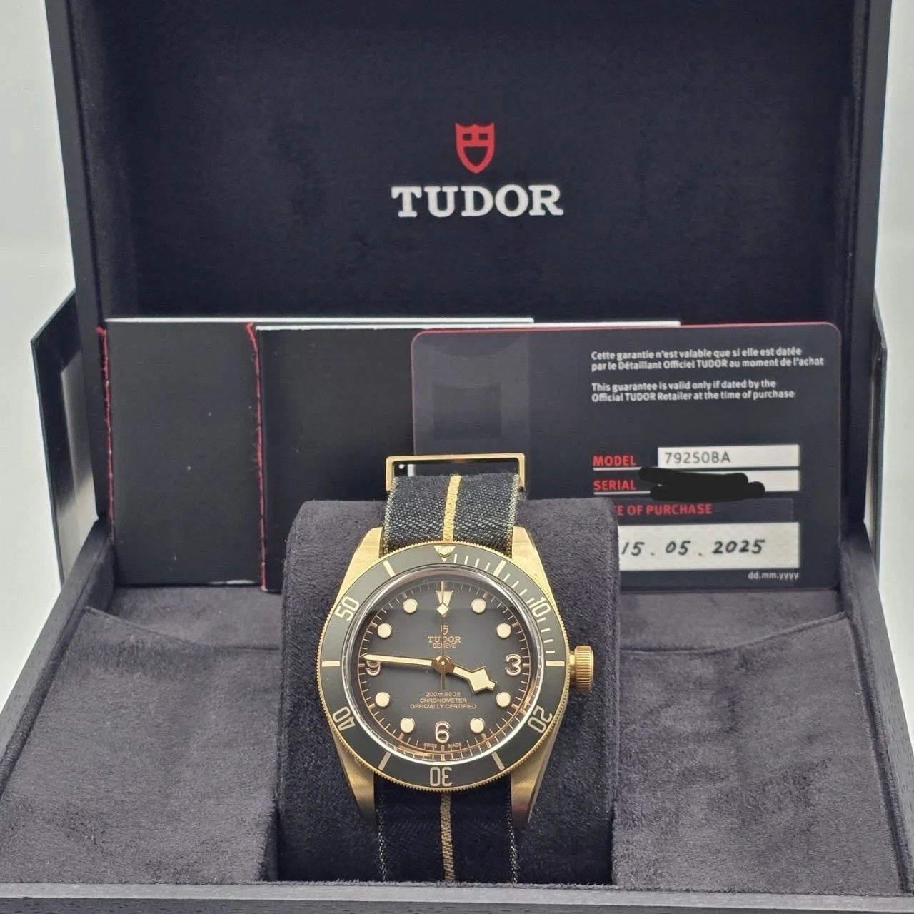 2025 NEW Tudor Black Bay Bronze 43mm Black Dial Fabric Strap 79250BA Watch