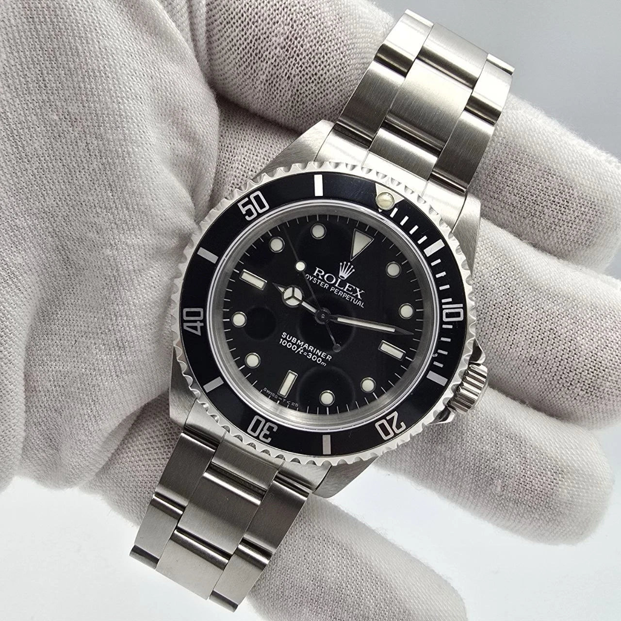 PAPERS MINT Rolex Submariner No-Date BLACK Steel Oyster 40mm Watch 14060