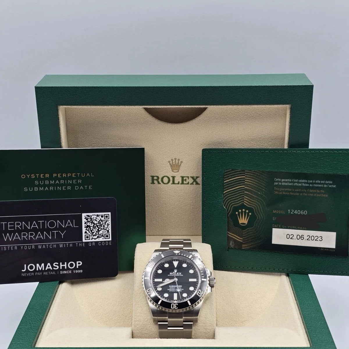 PAPERS 2023 MINT Rolex Submariner No Date Ceramic Steel 41mm 124060 BOX